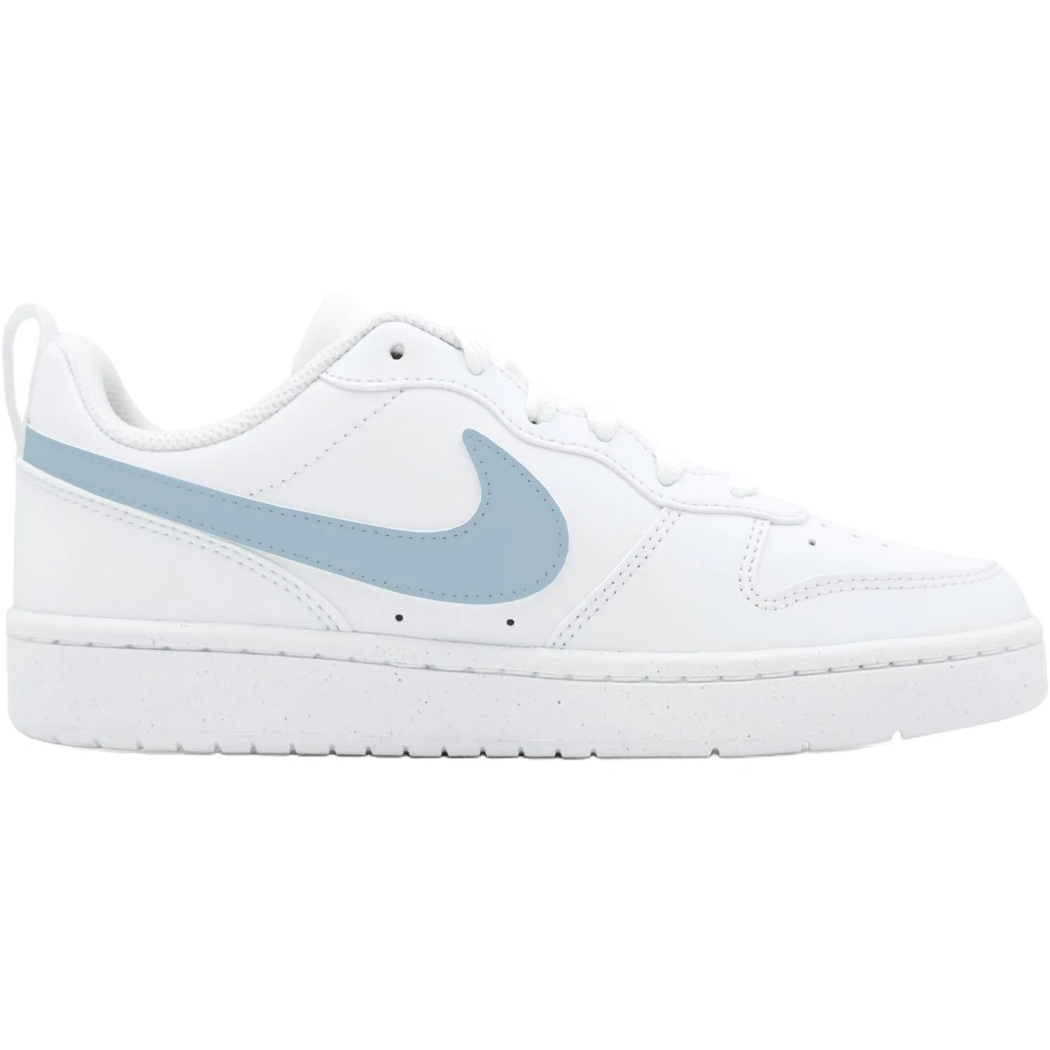 Кроссовки для скейтбординга Court Borough Island Wave BOX Ink White Leather Low top Kids', бело-синие, для подростков Nike, White/Blue — фото 4