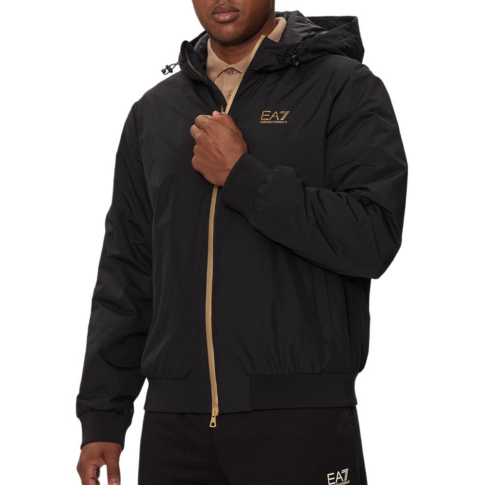 

Куртка с молнией и принтом логотипа EA7 EMPORIO ARMANI, черная, Черный, Куртка с молнией и принтом логотипа EA7 EMPORIO ARMANI, черная
