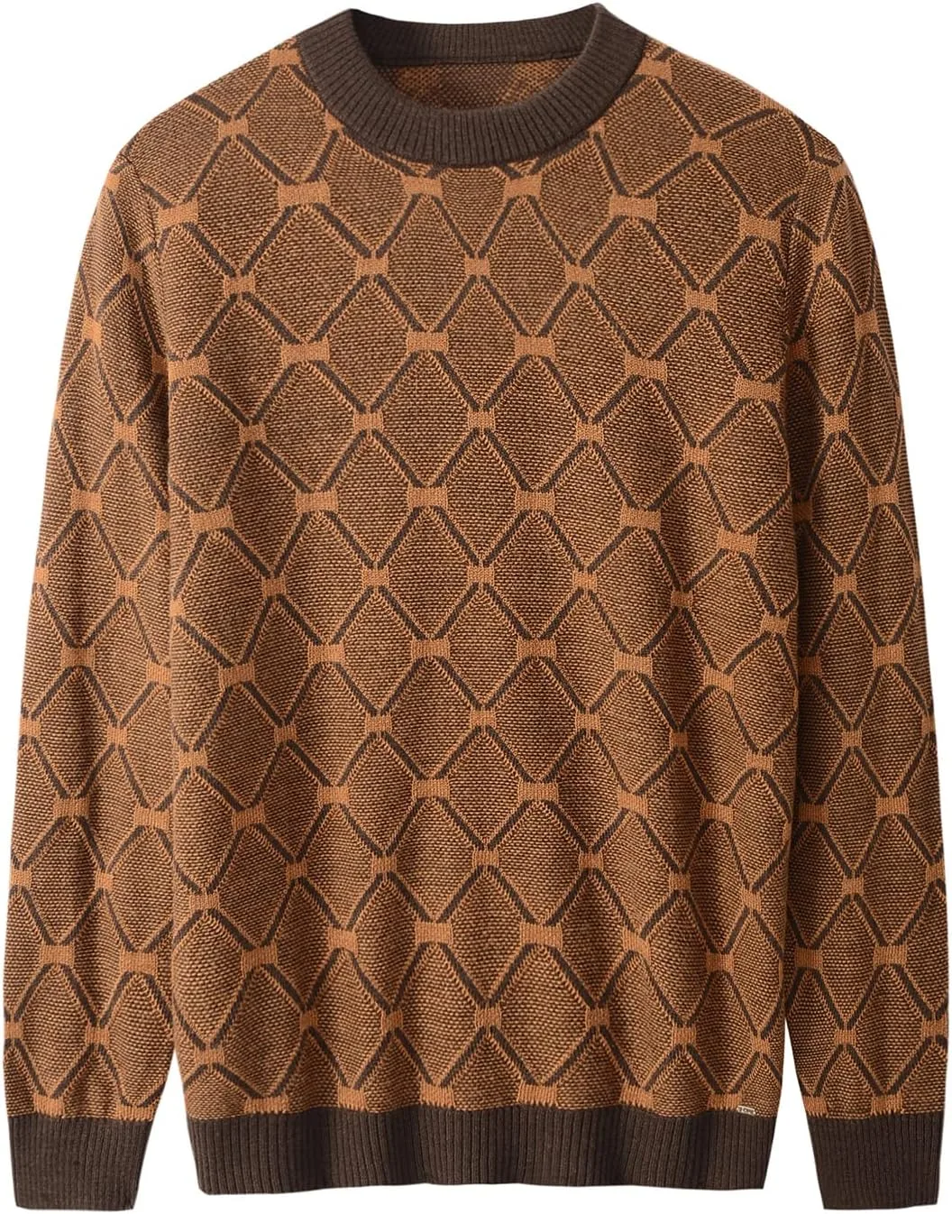 

Мужской свитер ZHILI в ретро-стиле с узором аргайл, свободный покрой, длинный рукав