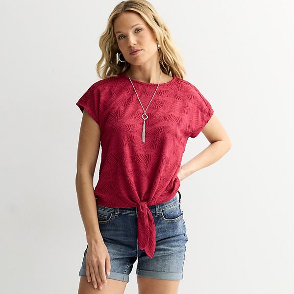 

Женский топ с рукавом долман и завязкой спереди с отделкой Apt. 9, Mesa Red