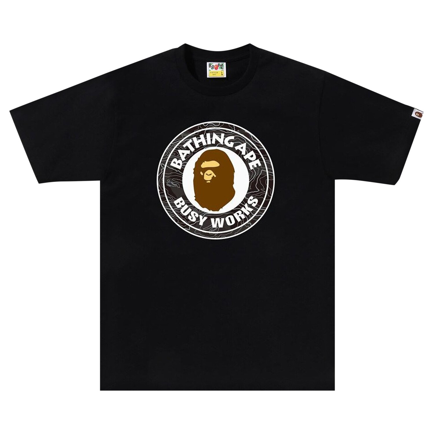 

Футболка BAPE Layered Line Camo Busy Works, цвет Черный/Черный