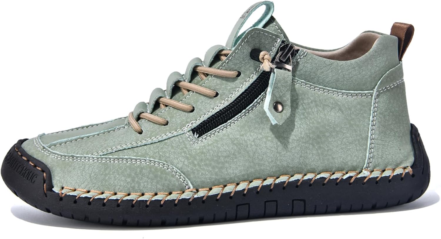 

Мужские кожаные лоферы с противоскользящей подошвой, легкие, дышащие, без шнурков, для прогулок, офиса и путешествий Zhoupulp, светло-зеленый