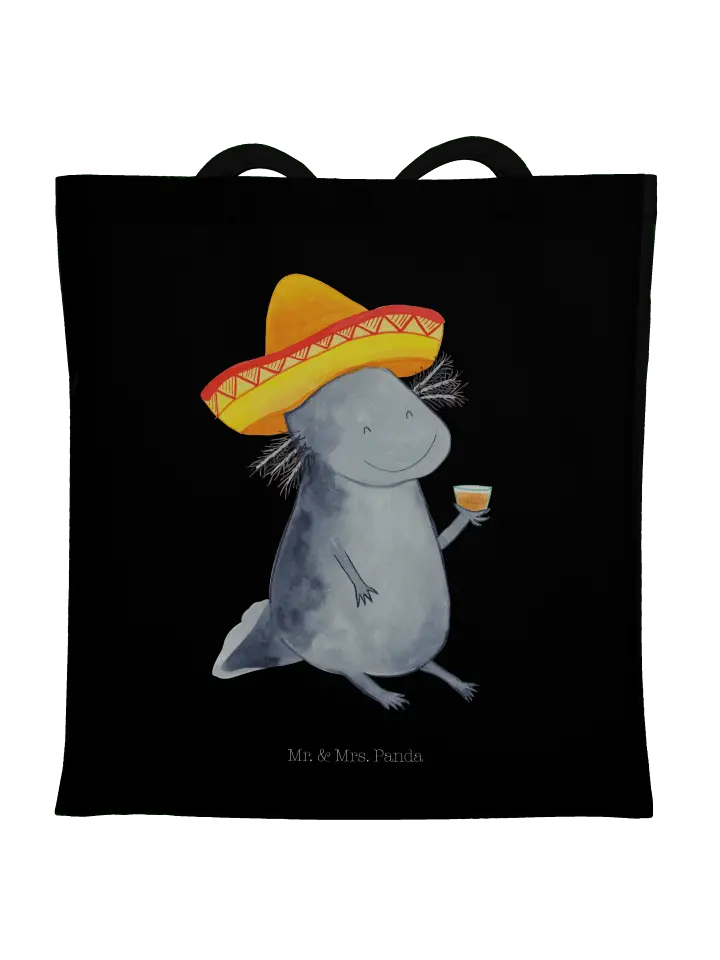 

Сумка для переноски Mr & Mrs Panda Axolotl Tequila ohne Spruch, черный