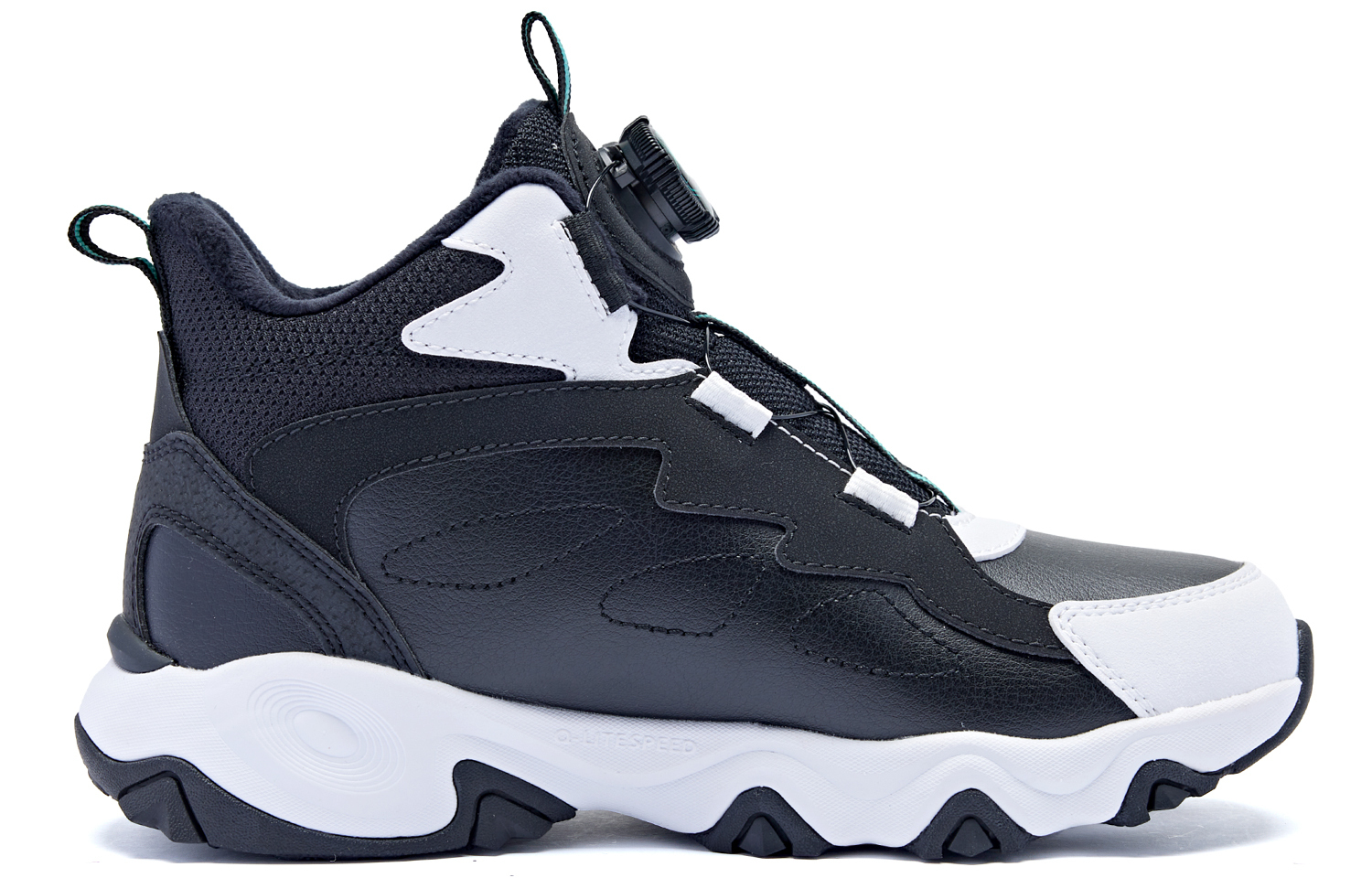 

Антискользящие износостойкие полувысокие детские кроссовки для бега Black Jordan White QIAODAN