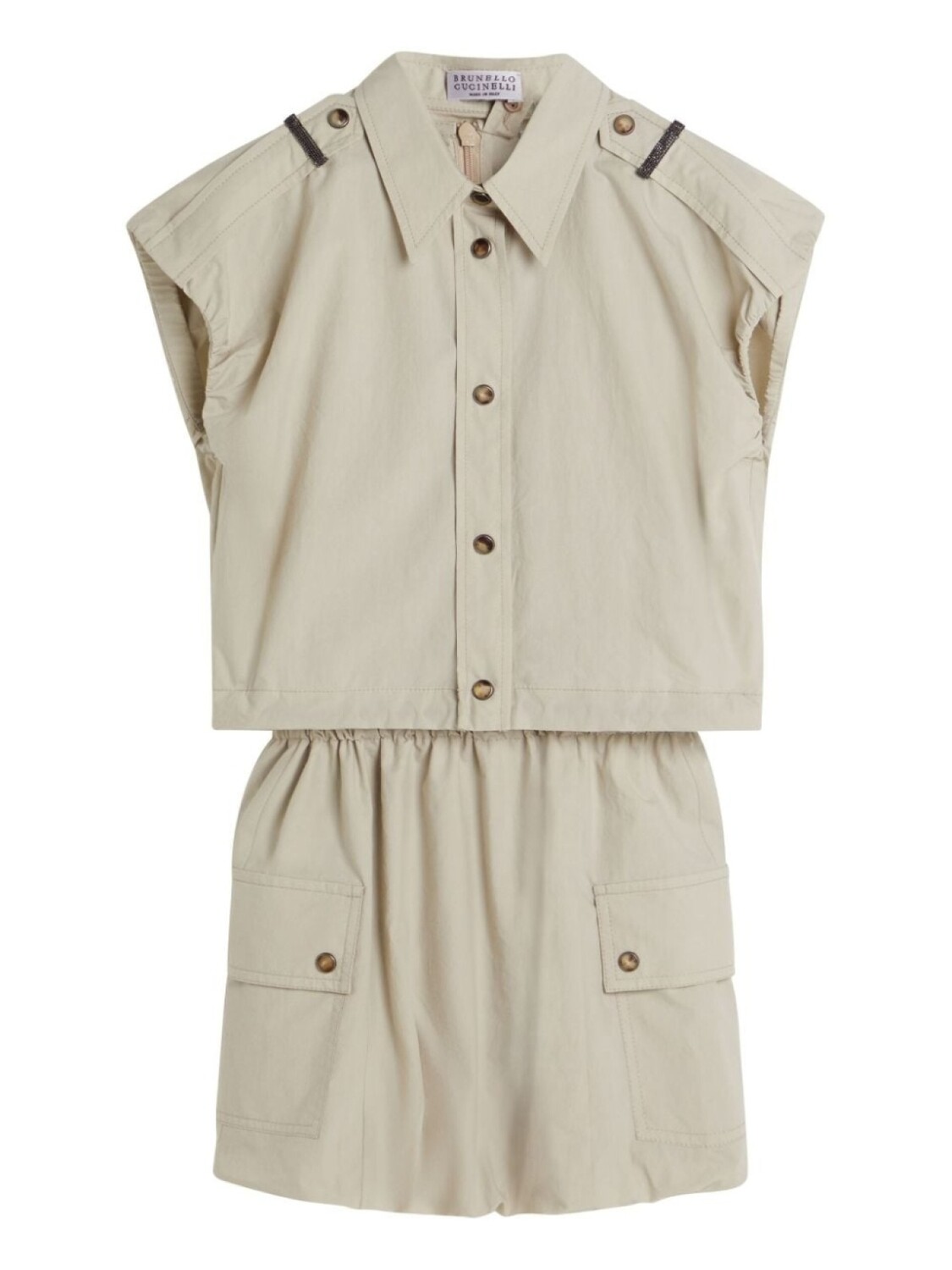 

Brunello Cucinelli Kids многослойное платье, нейтральный цвет