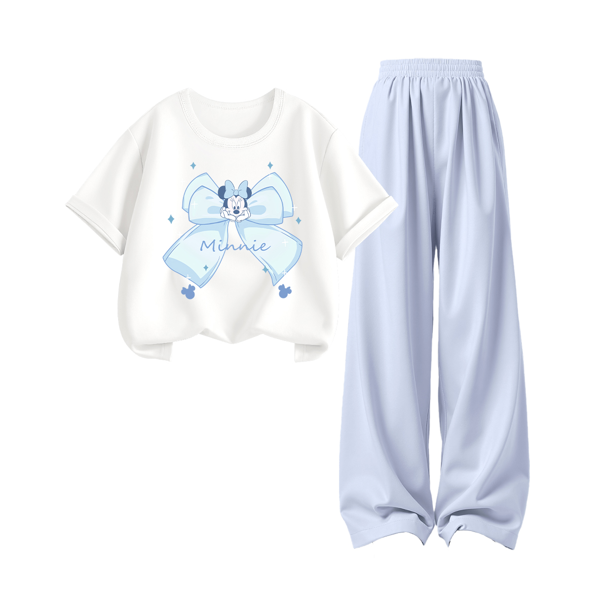 

Детский парный набор для детей Disney, di meng jie bai+solid color breeze синий