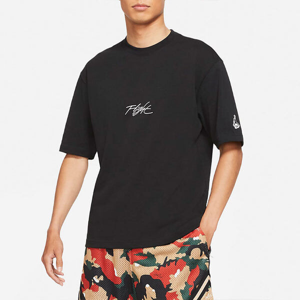 Футболка Men's Air Jordan Flight Essentials Embroidered Logo Sports Round Neck Short Sleeve Black, мультиколор — фото 3