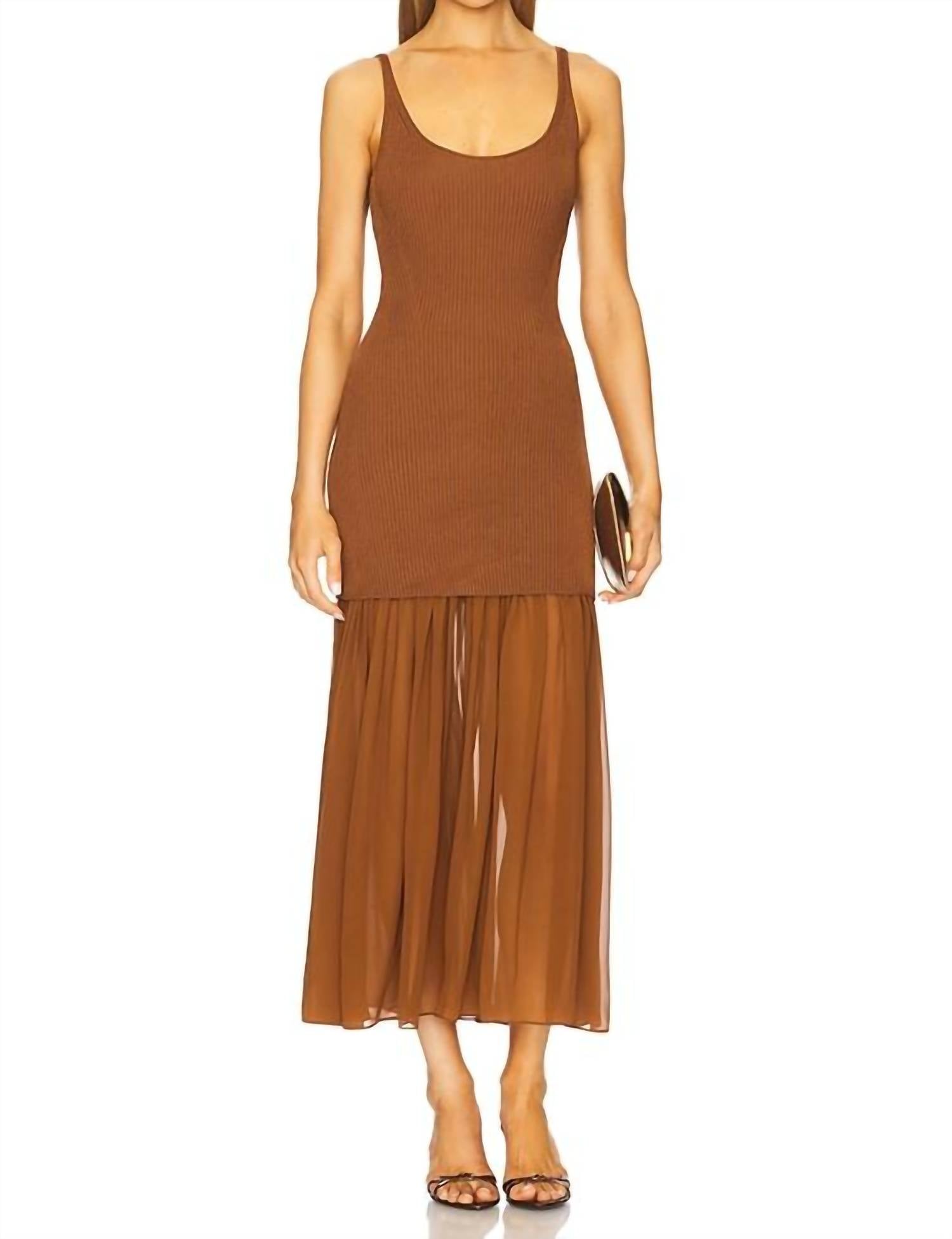 

Микки Миди Платье в каштановом цвете A.L.C., Chestnut