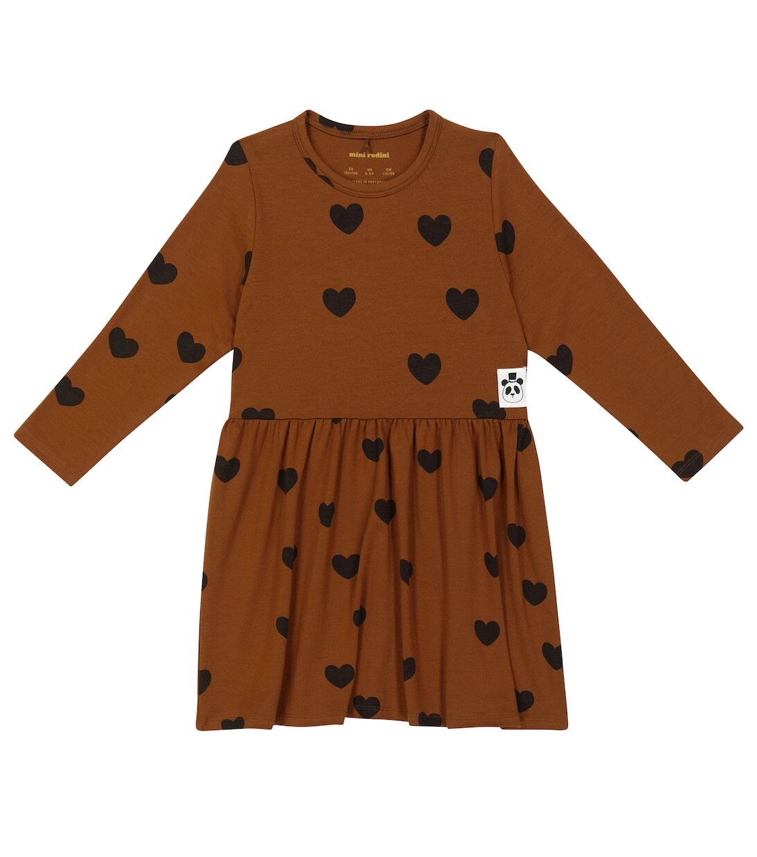 

Платье Hearts из смесового лиоцелла Mini Rodini, коричневый