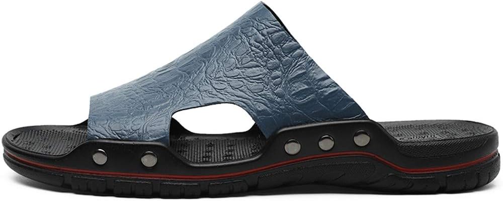 

Мужские шлепанцы MizHome с открытым носком для пляжа, сандалии для дома и улицы, повседневные тапочки на лето, синий