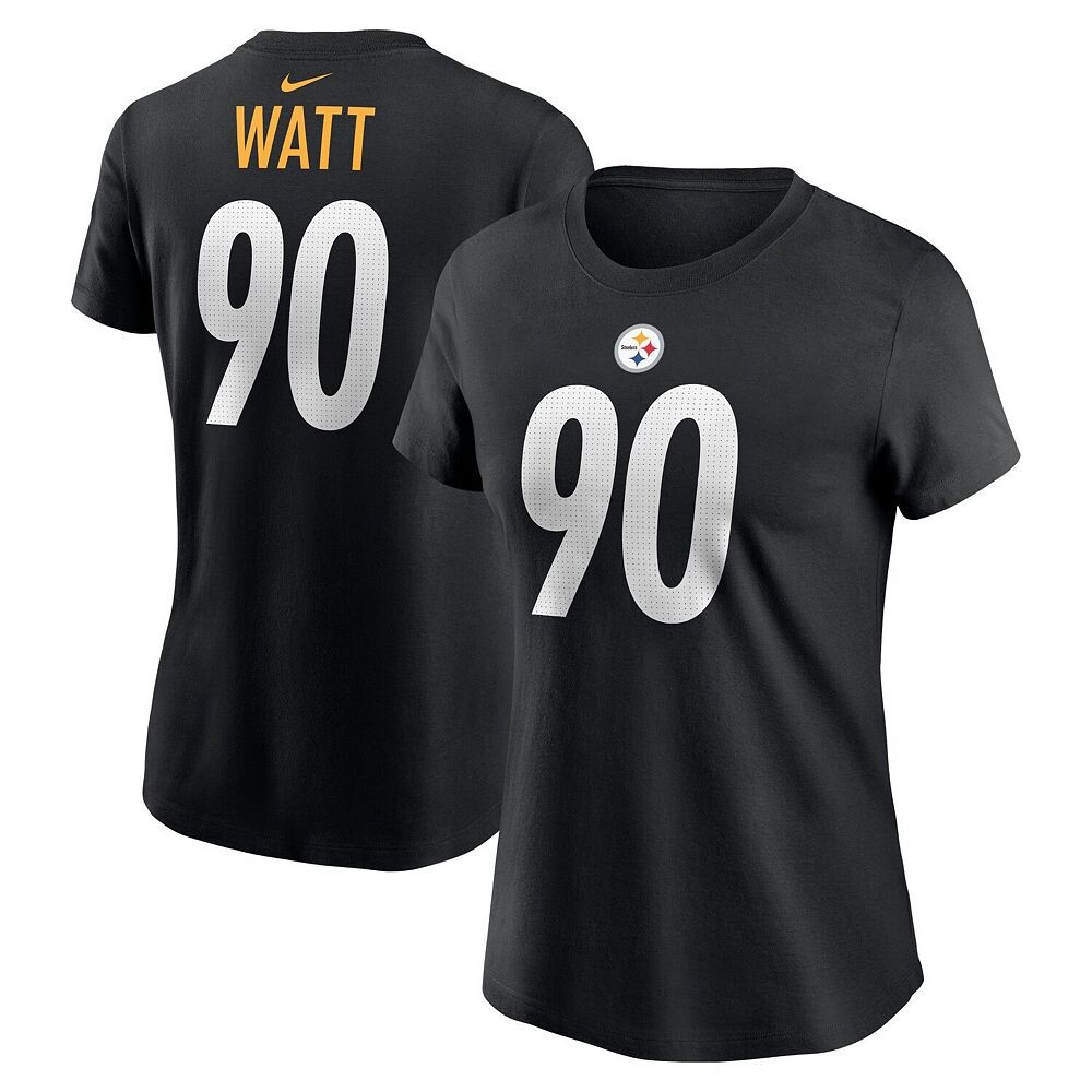 

Женская футболка Nike T. Черная футболка Watt Pittsburgh Steelers с именем и номером игрока, цвет Stl Black