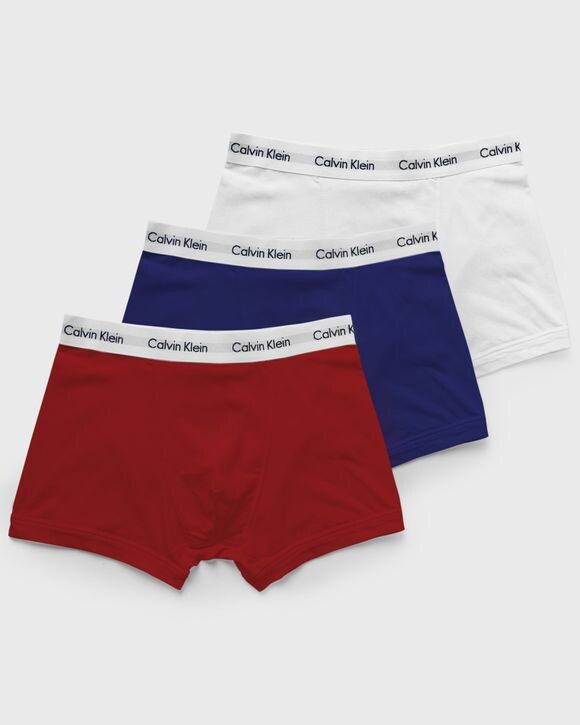 

Трусы Calvin Klein Underwear Cotton Stretch Trunk 3-Pack, цвет white/red ginger/pyro blue/