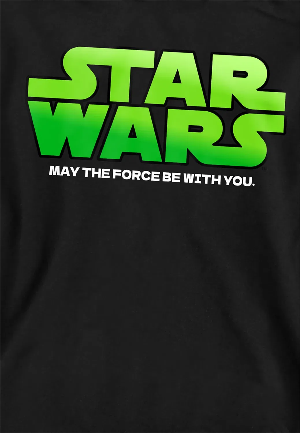 Детский худи с принтом Star Wars Lime Gradient Logo Disney, Black — фото 2