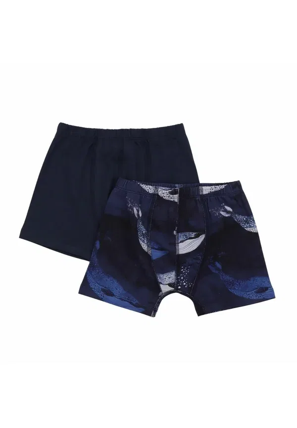 Комплект трусов с принтом Blue whales-boxer pack 2 Walkiddy, dark blue, темно-синий
