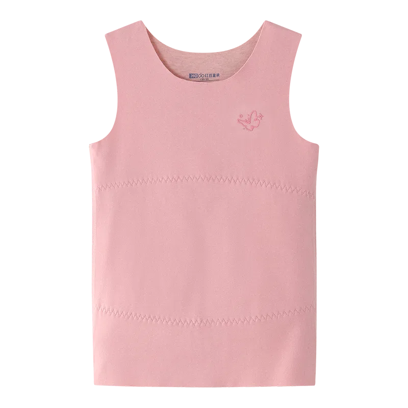 Детская майка для девочек без швов с защитой живота Red bean, Pink