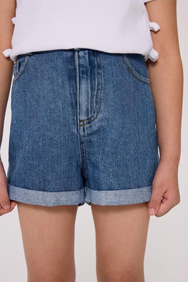 Детские шорты для девочек джинсовые Tyess Basic, Denim — фото 4