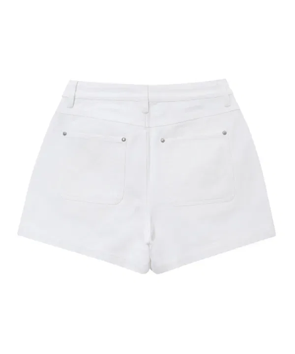 Шорты с логотипом и строчкой, Women's Logo Stitch Shorts Superdry, офф-вайт — фото 3