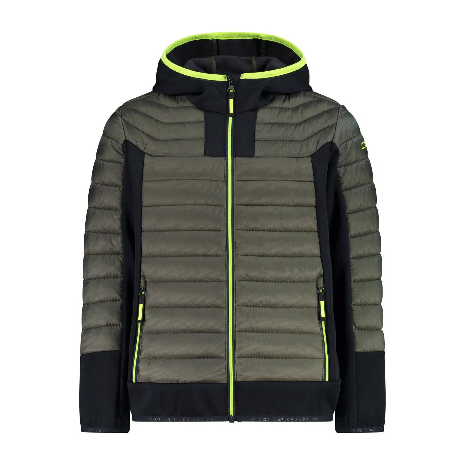 Детская гибридная куртка для мальчиков KID JACKET HYBRID FIX HOOD Cmp, Olivgrun Silbergrun