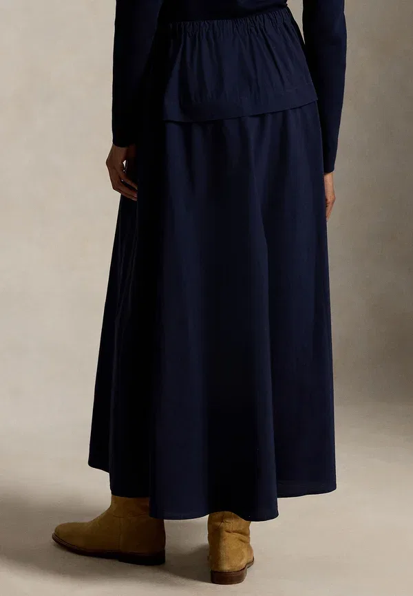 Юбка хлопковая A-line, Cotton canvas a-line skirt, Polo Ralph Lauren, Hunter темно-синий — фото 3