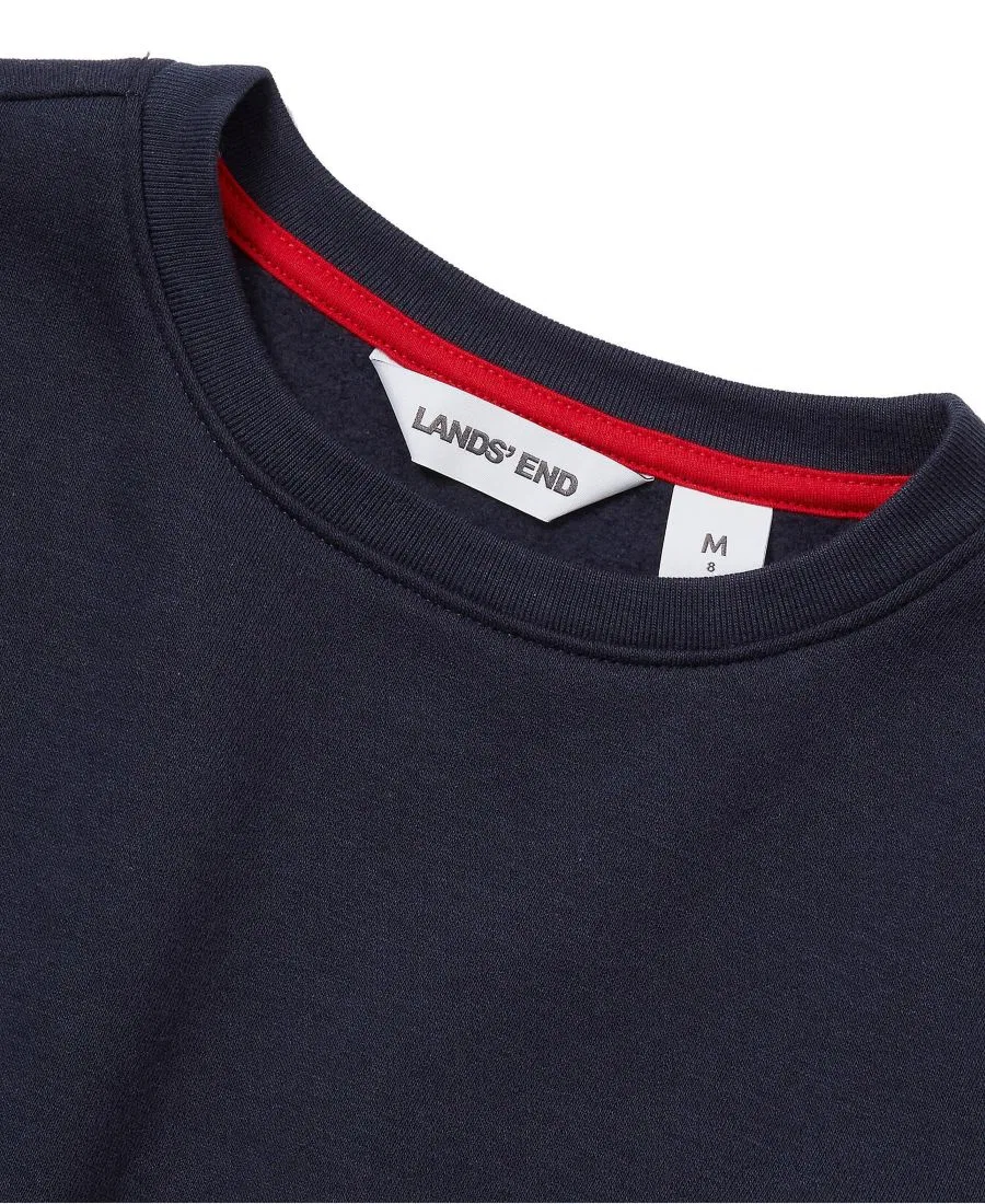 Детский свитшот с капюшоном из флиса с длинным рукавом Lands' End, Classic Navy — фото 3
