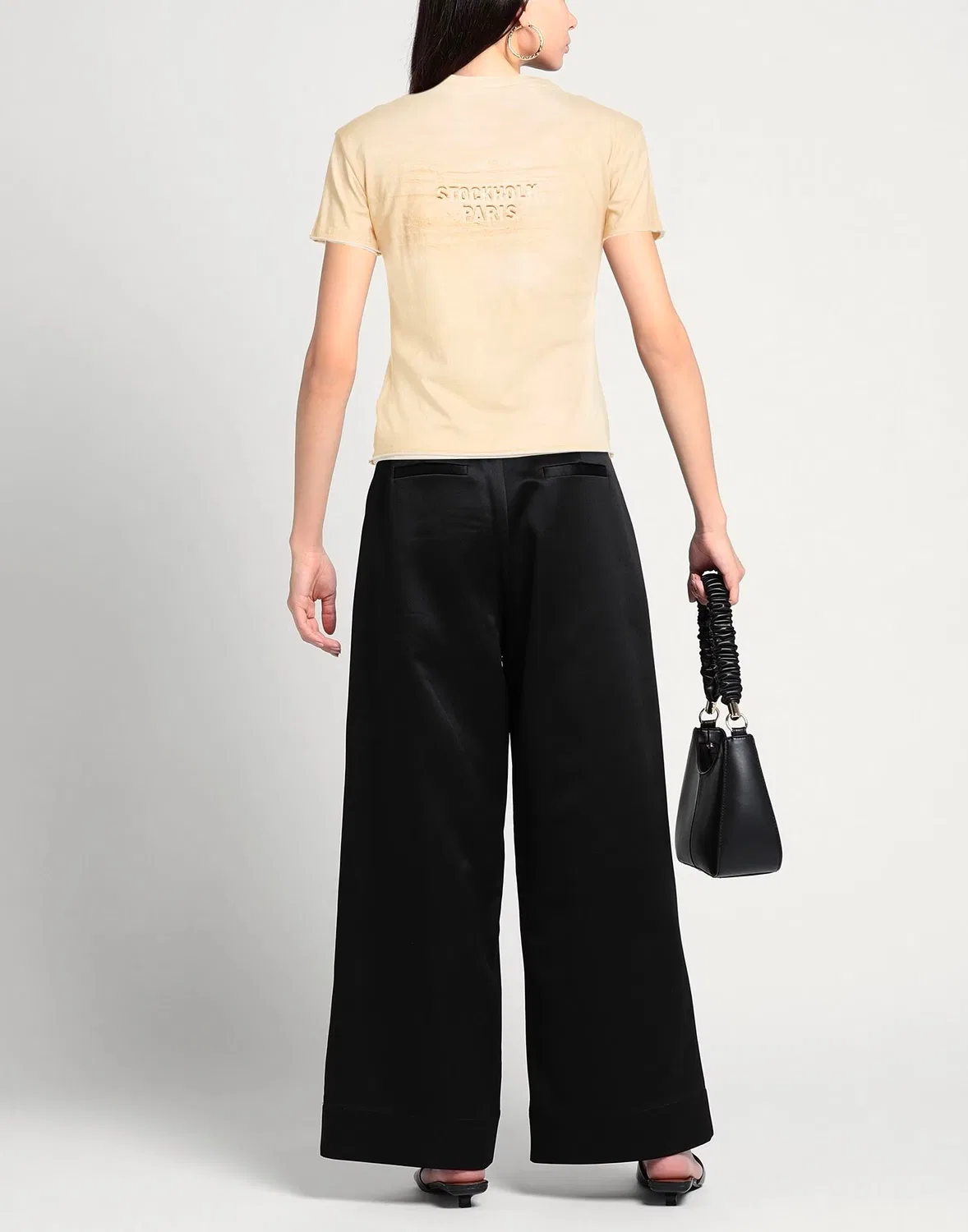 Женская футболка с принтом Acne Studios, бежевый — фото 3