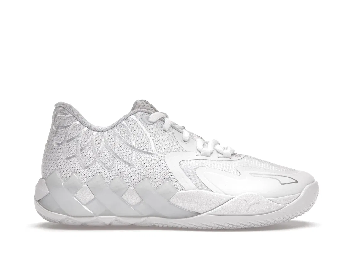 Детские баскетбольные кроссовки с высокой посадкой Puma LaMelo Ball MB.01 Puma White/Silver