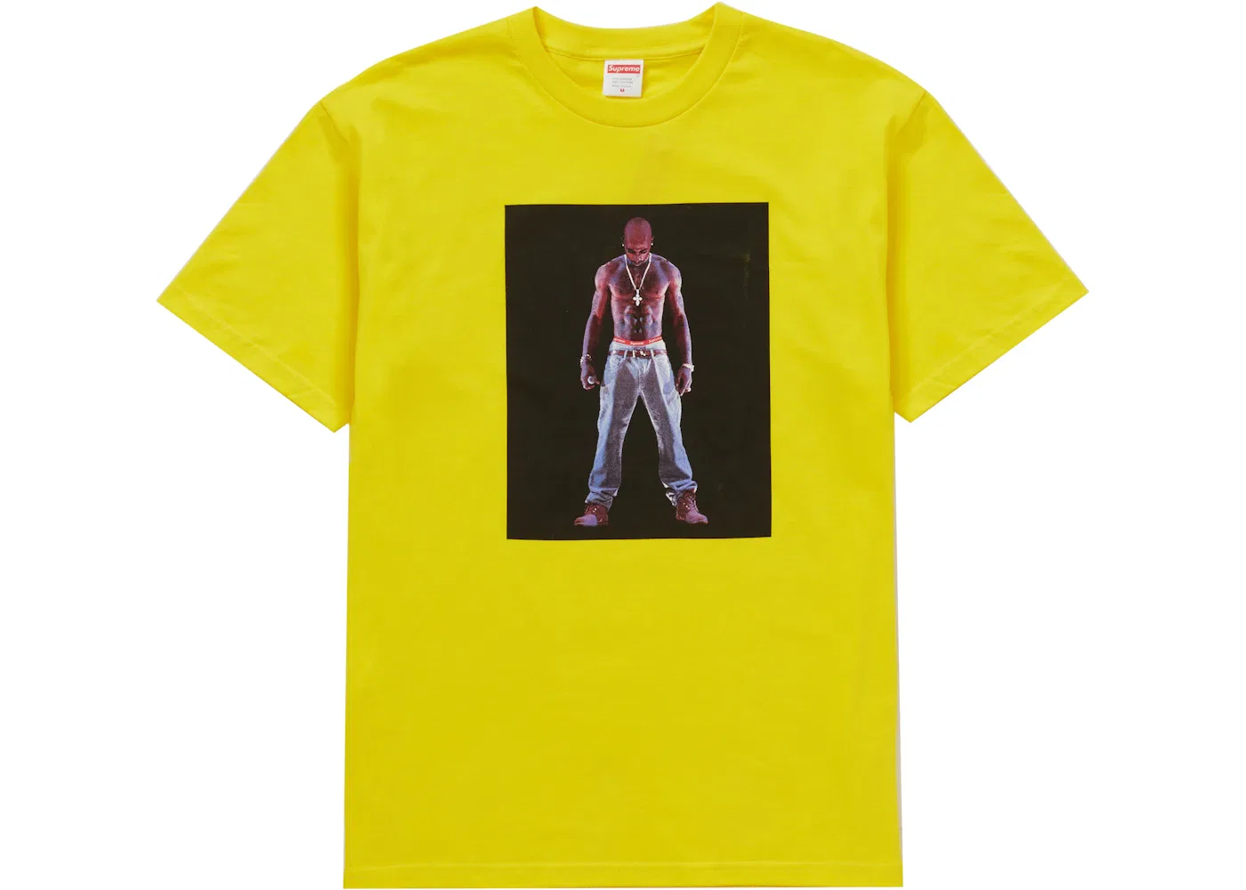 Мужская футболка с принтом Supreme Tupac Hologram Tee, Yellow