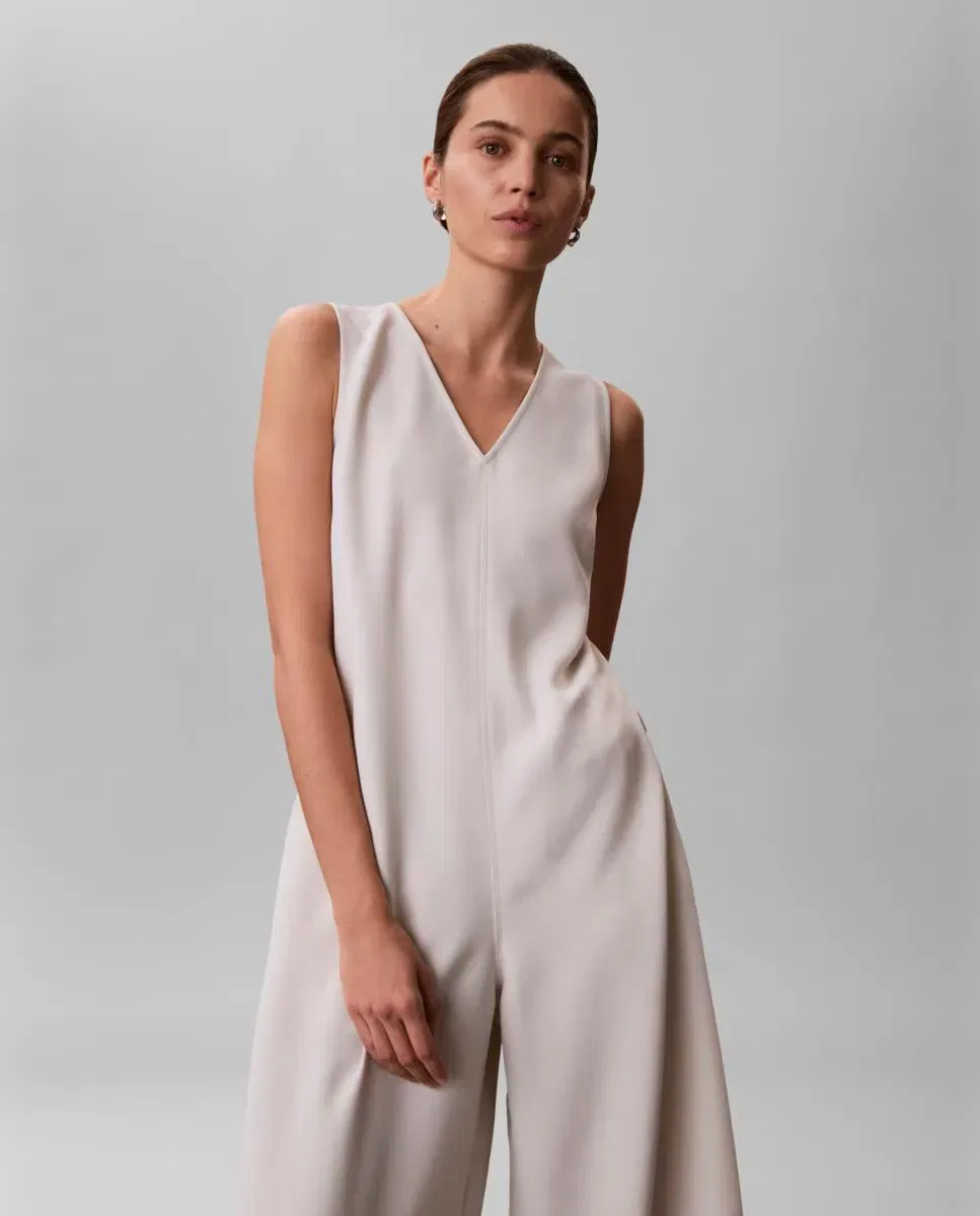 Женский комбинезон из саржи Calvin Klein, White — фото 2