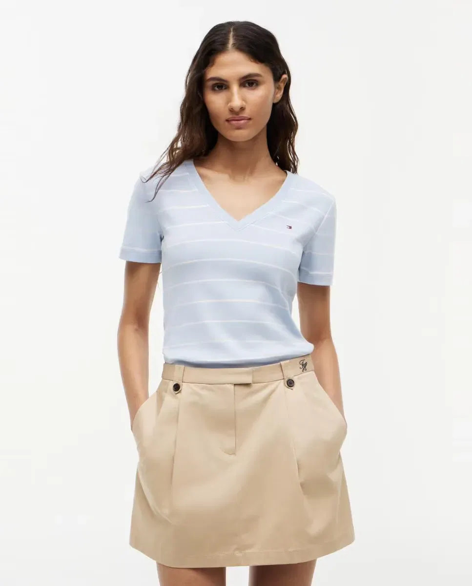 Женская футболка с V-образным вырезом Cody Tommy Hilfiger, Azul Claro