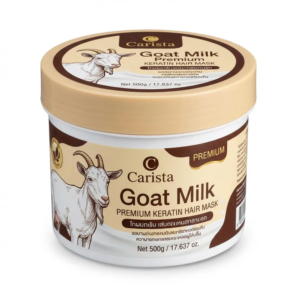 Маска для волос Carista Keratin Goat Milk Premium 500 г с аргановым, кокосовым маслом и витамином B5 Alibooster