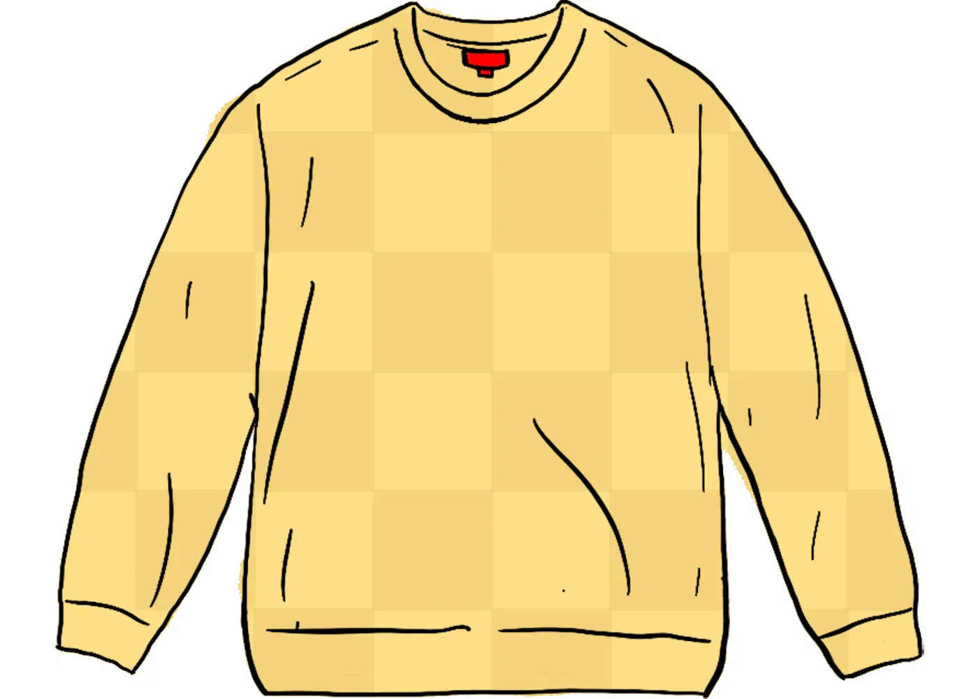 Мужской свитер с шахматным принтом Supreme Tonal Checkerboard Small Box Sweater, Yellow