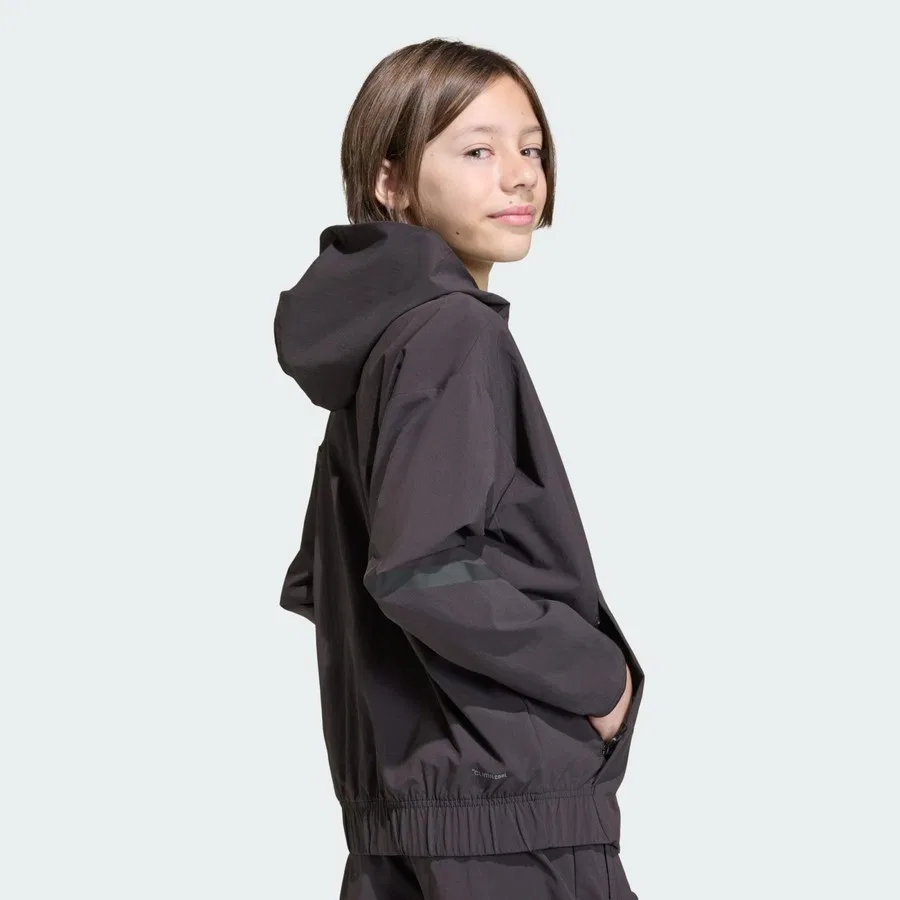 Спортивный свитшот с капюшоном Z.N.E. Woven Travel Cover Up Track Top adidas, Черный — фото 4
