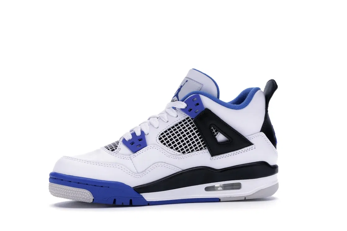 Детские кроссовки Lifestyle с принтом Jordan 4 Retro Motorsports (2017) GS Jordan, White/Game Royal-Black — фото 3
