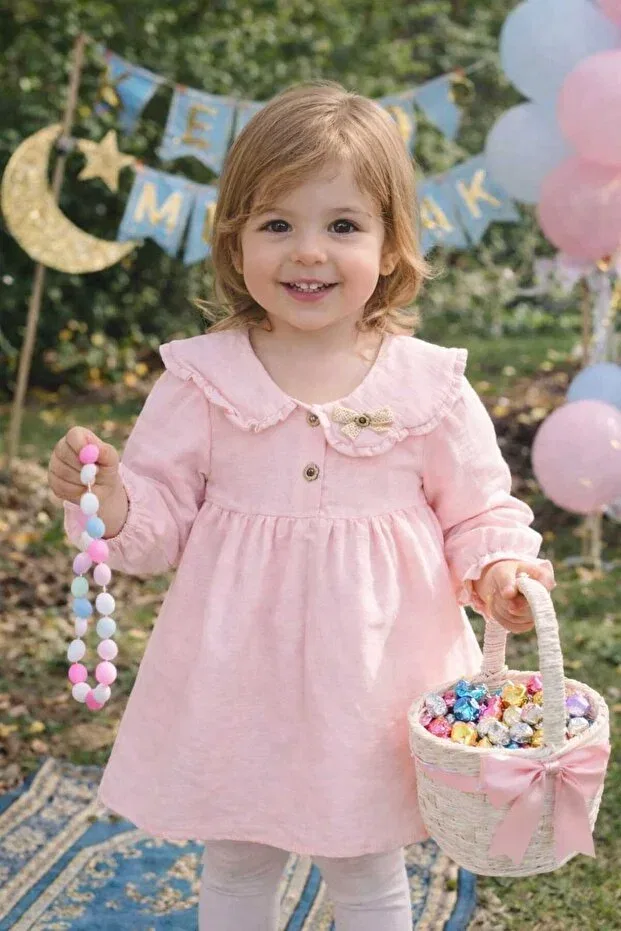 Детское платье для девочек хлопковое Pio Kids, Pink