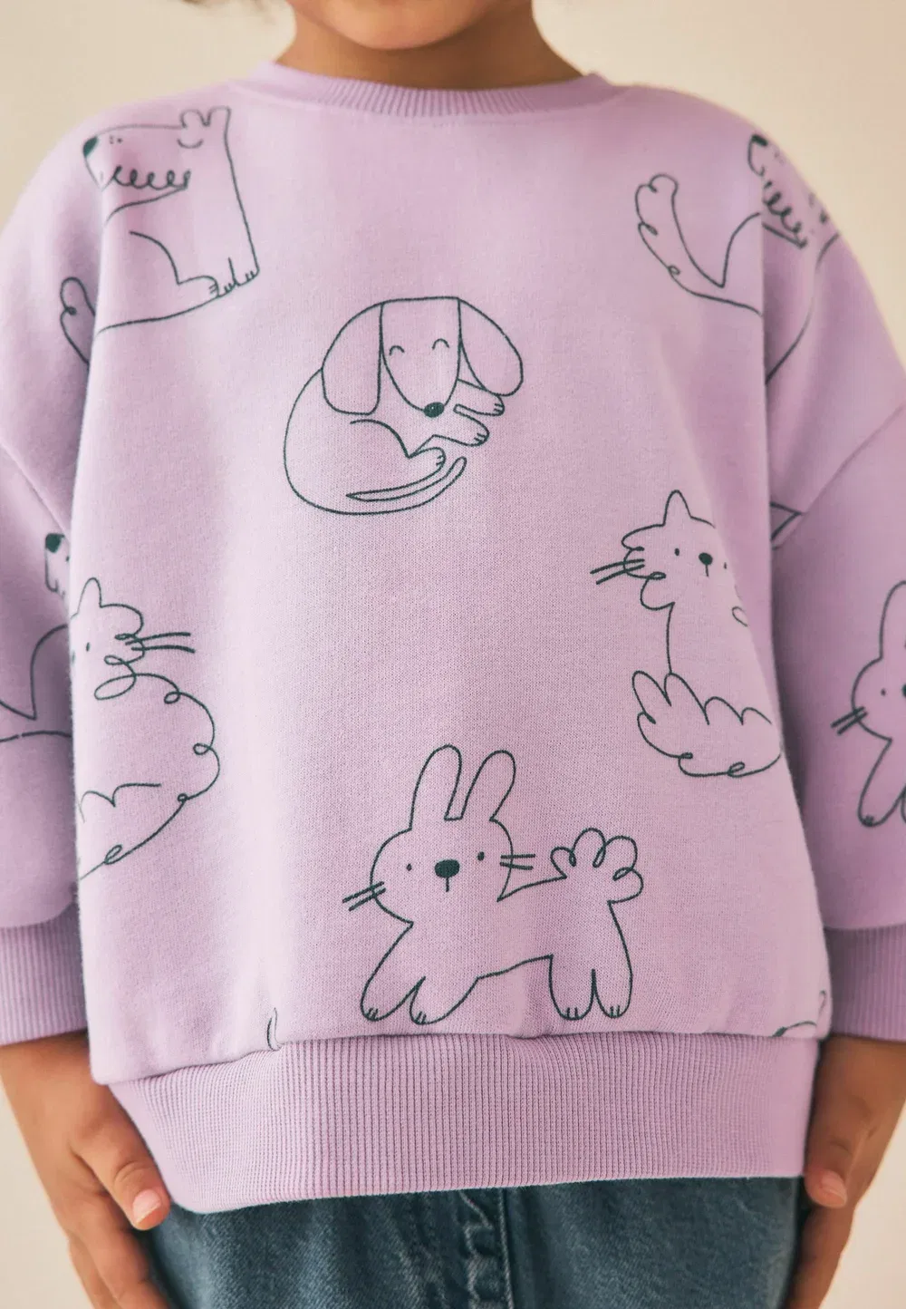 Толстовка с круглым вырезом, стандартного кроя Next, Lilac Purple Bunny — фото 4
