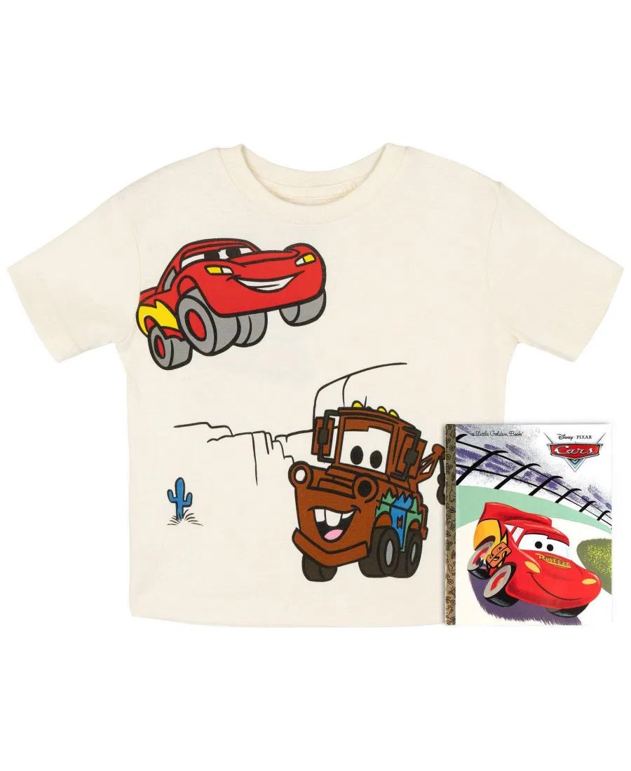 Футболка с принтом Cars Mcqueen Mater Ivory