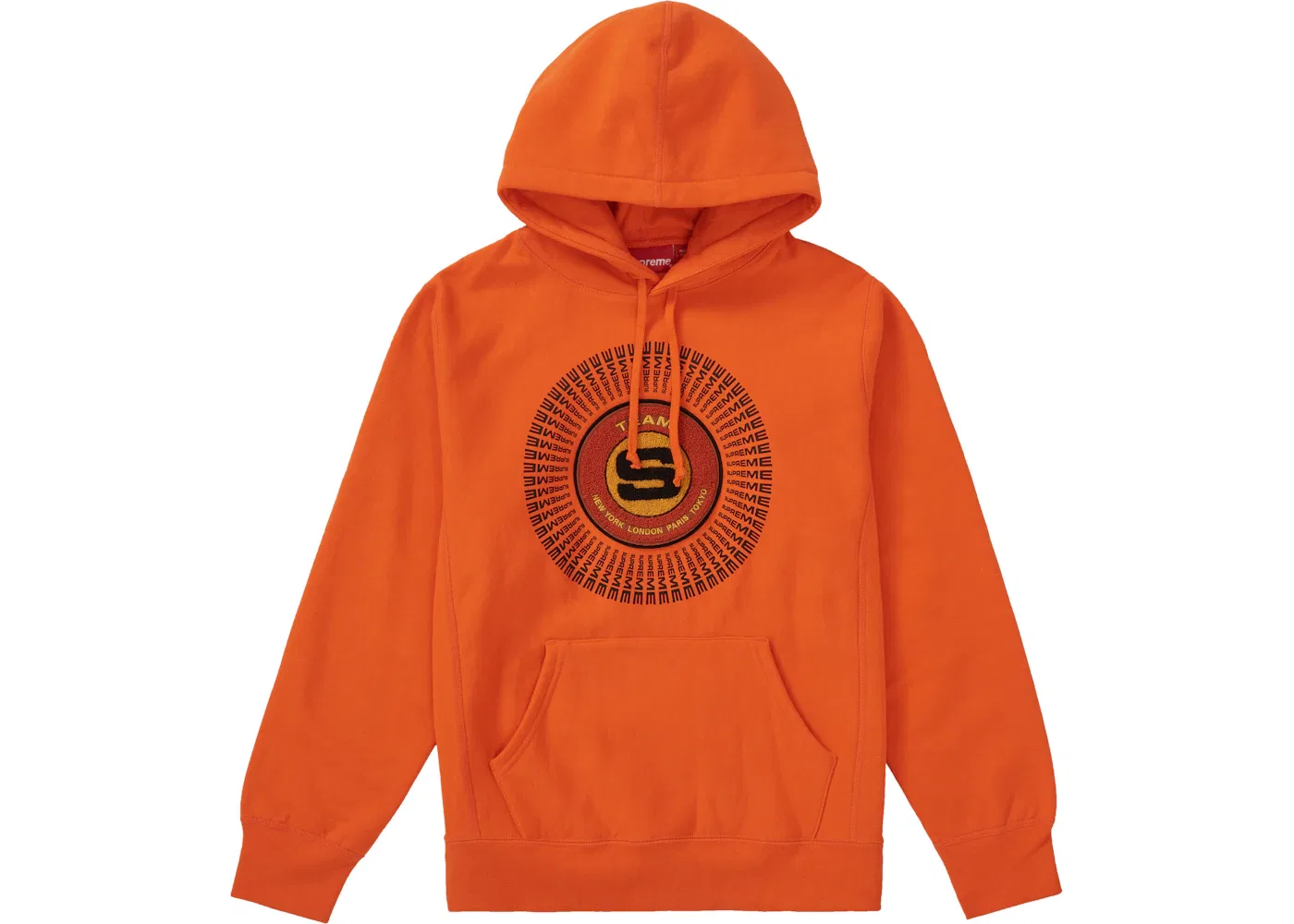 Мужской худи с аппликацией из велюра Supreme Hooded Sweatshirt, Orange