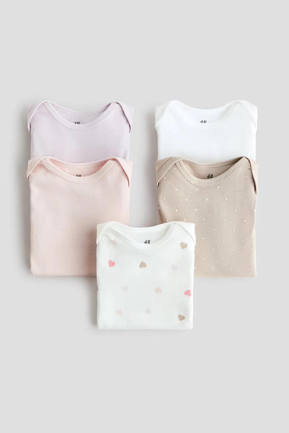 5 хлопковых боди в упаковке H&M, Rosa/Herzen — фото 2