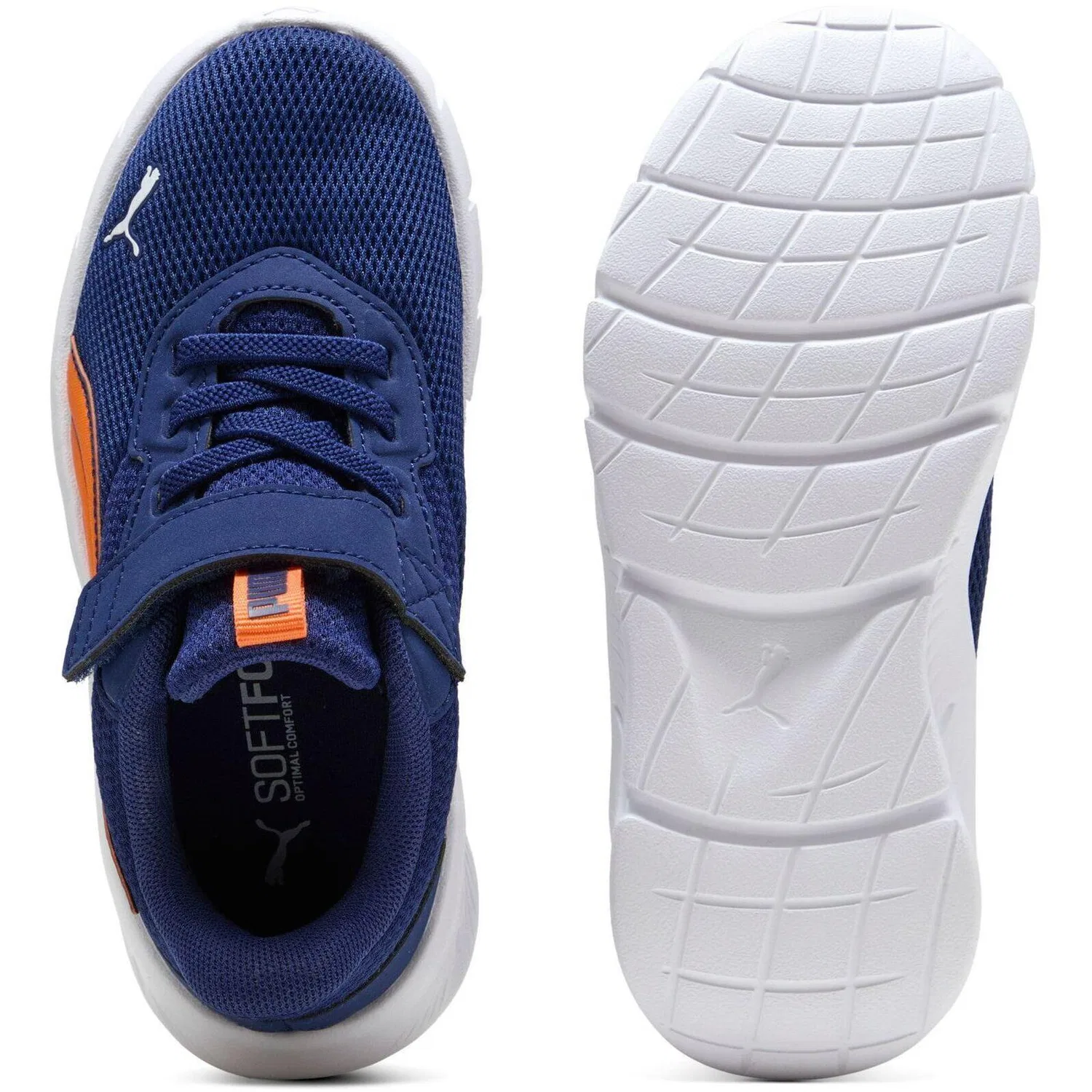 Детские кроссовки с шнуровкой Puma Flexfocus Modern Ac Ps, Blau / Orange — фото 2