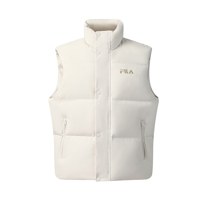 

FILA Оригинальная стеганая безрукавка унисекс парового белого цвета, Steam White