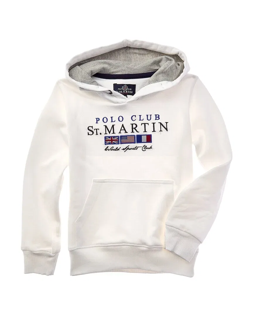 Детское худи для мальчиков с вышивкой Polo Club St. Martin, White