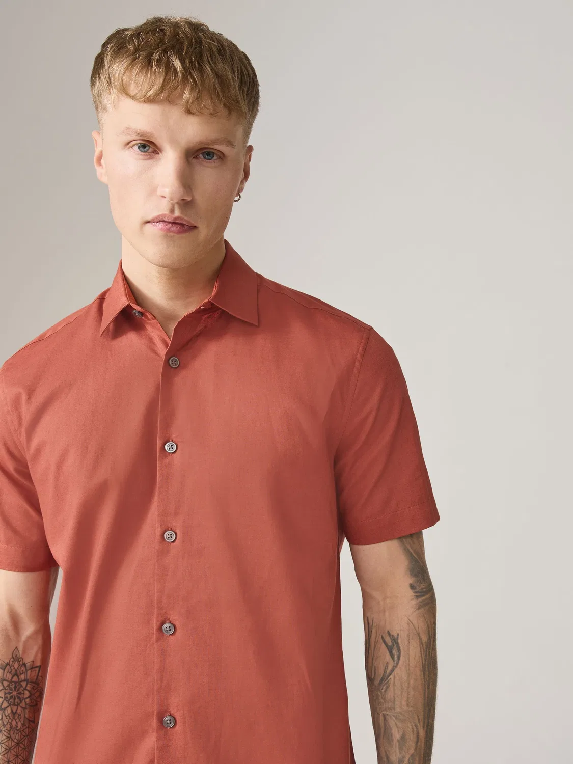 Рубашка с коротким рукавом Regular Fit, N. Premium Next, ржаво-коричневый — фото 4