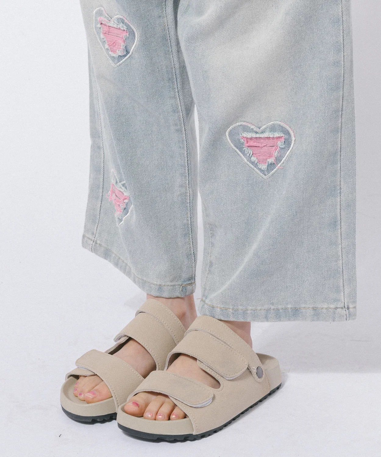 Детские сандалии из замши с регулируемыми ремешками URBAN CHERRY, Beige