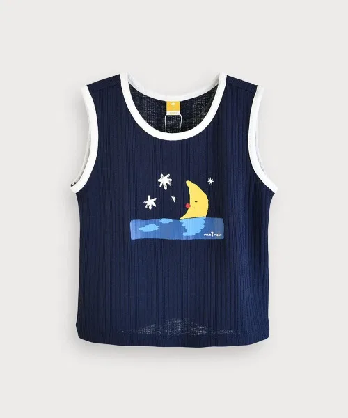 Детский комплект из топа и брюк с принтом Moonlight TanTop & Pants moimoln, Navy — фото 2