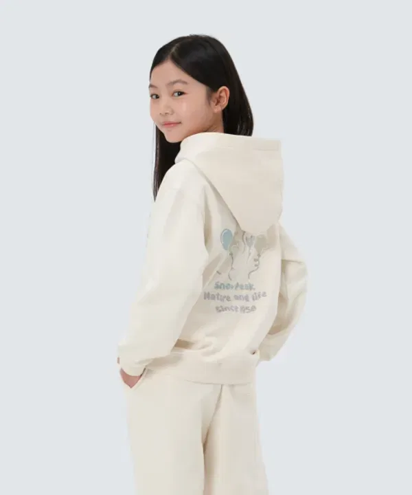 Худи детское с графическим принтом, Snowpeak Apparel Kids, кремовый