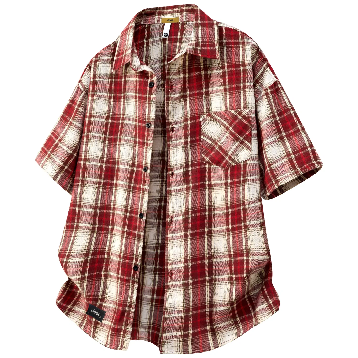 Детская рубашка с воротником Red Plaid Jeep