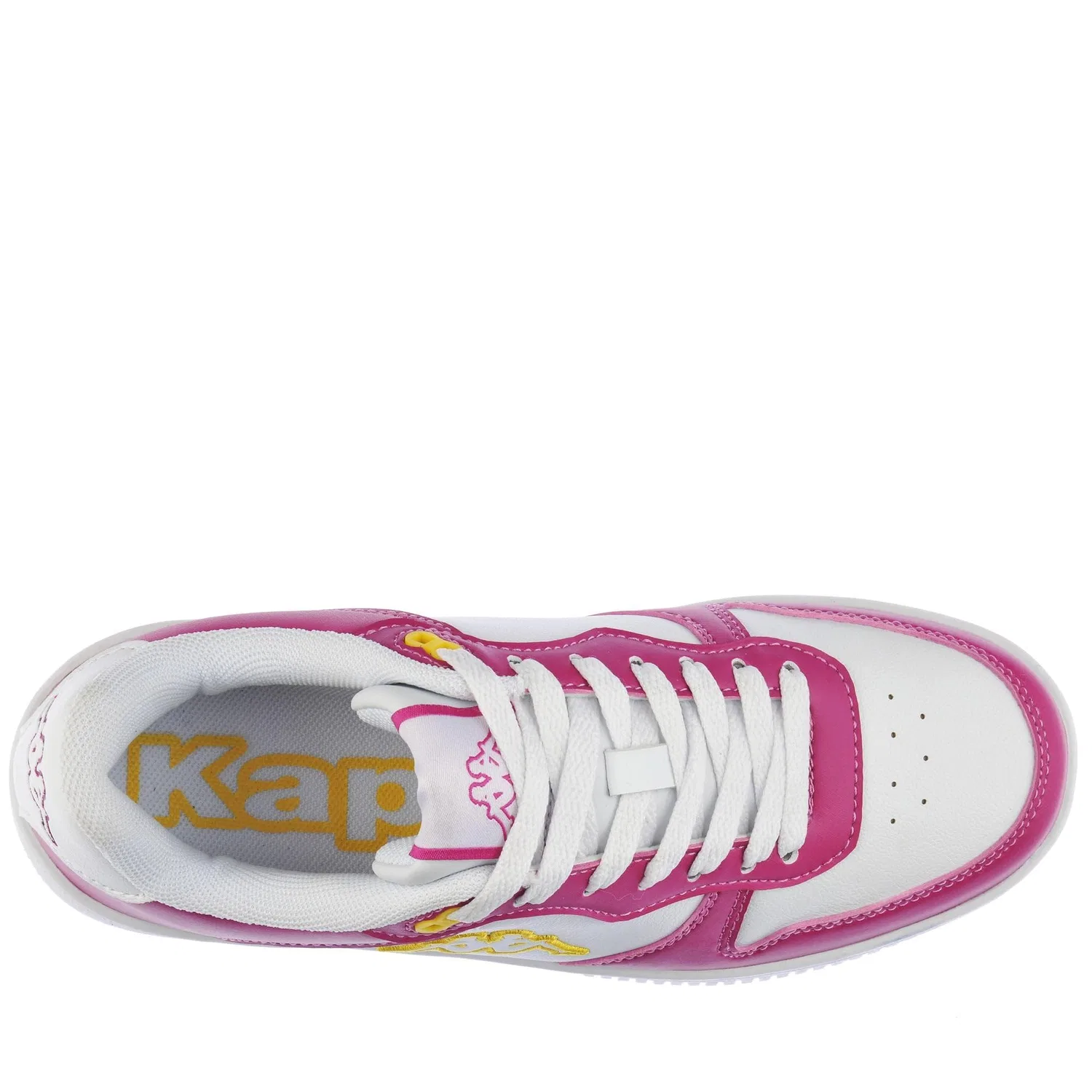 Детские кроссовки на шнуровке Maserta Logo Kappa, Bianco White Violet — фото 2