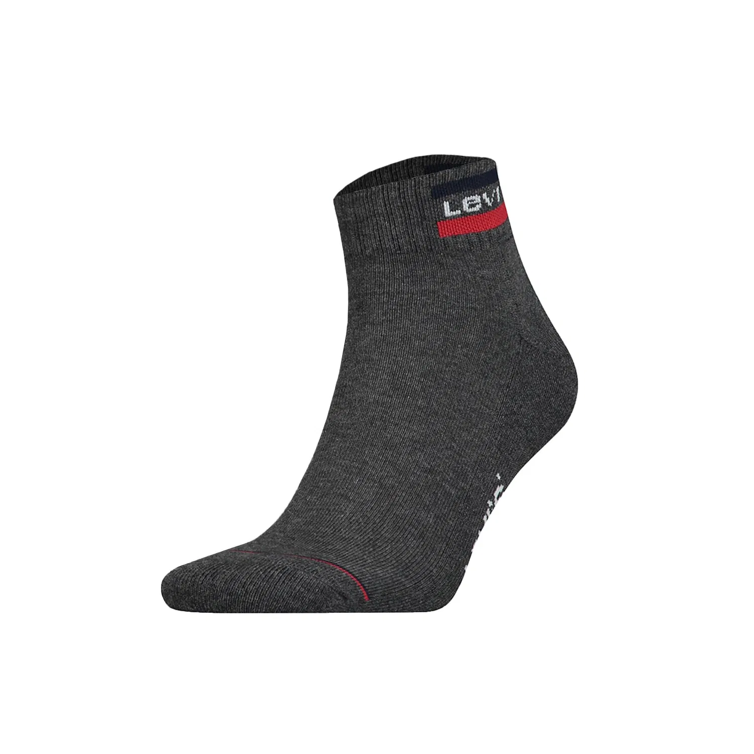 Мужские короткие носки с логотипом Levi's, Black/Gray — фото 2