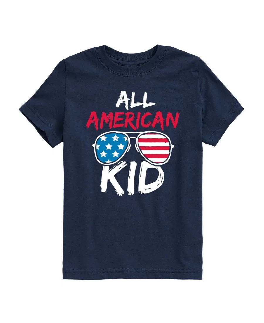 Детская футболка с коротким рукавом с принтом All American Kid Hybrid, Navy