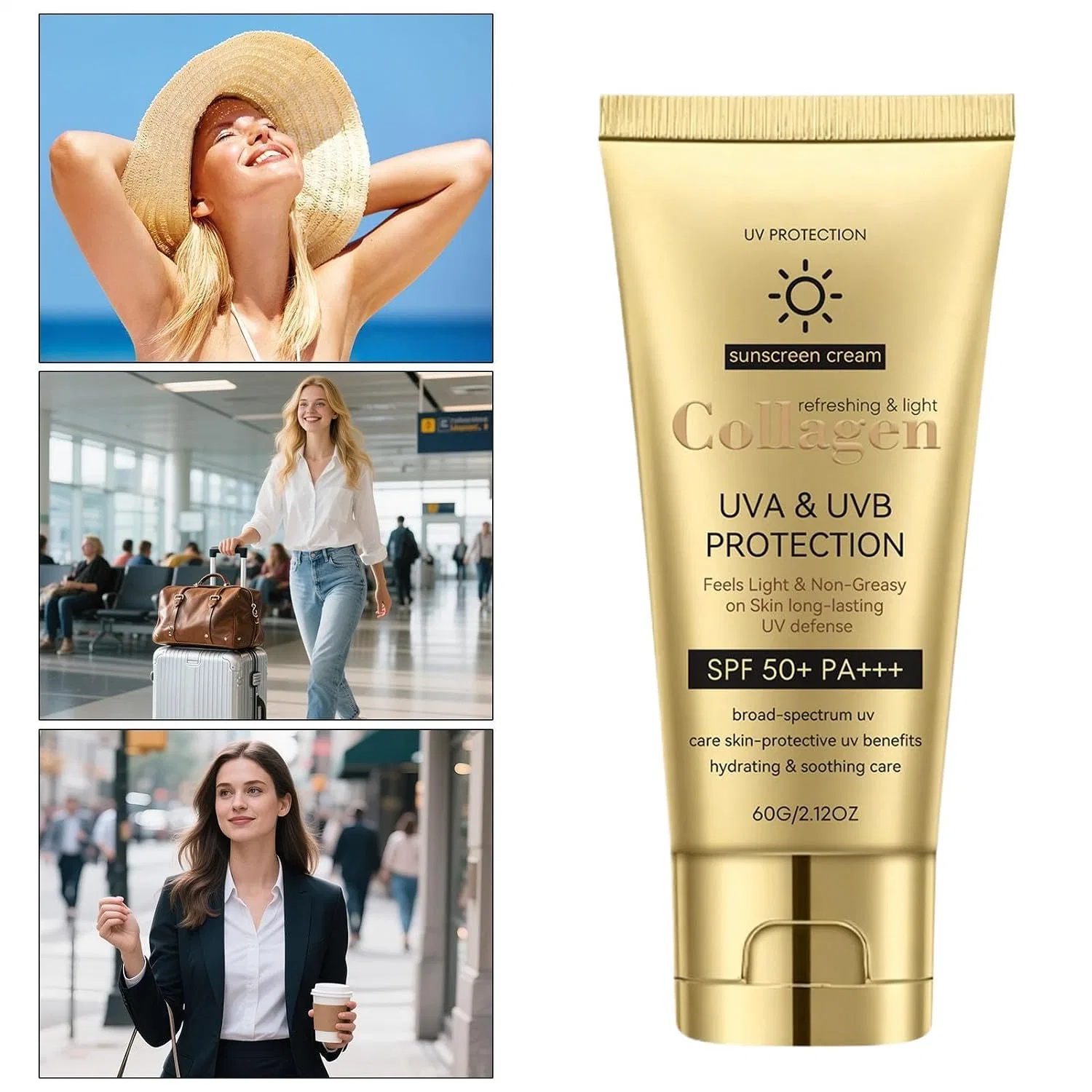 Солнцезащитный крем для лица SPF 50+ PA+++, Увлажняющий, 60 г Generisch — фото 3
